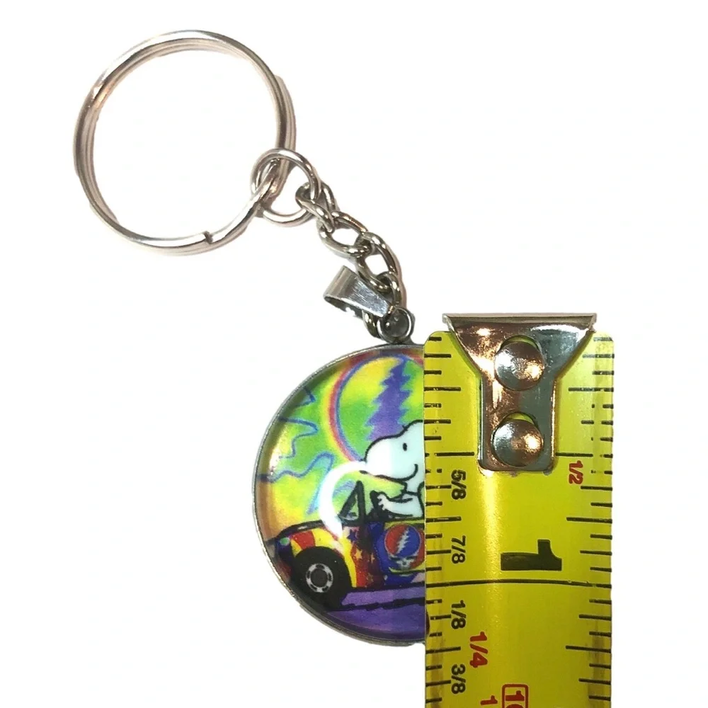 M GRATEFUL DEAD SNOOPY WOODSTOCK Custom Glass Cabochon Keychain BuyItWhenFound
